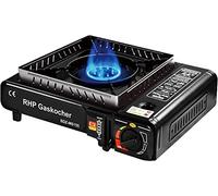 RHP Réchaud à gaz d'extérieur - Pour camping, voyage, vacances, randonnée, pique-nique, jardin - Avec mallette pratique - Jusqu'à 30 % de consommation de gaz en moins