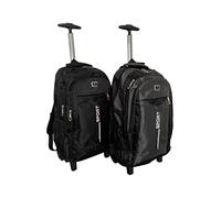 RHP Sac à dos avec fonction trolley - Sac à dos à tirer avec compartiment pour ordinateur portable pour l'école, l'université, les voyages, les excursions ou le shopping - Valise de voyage, gris, 52 x