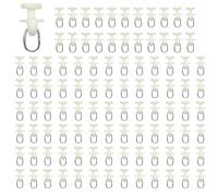RHQFDM 100 Pièces Glisseurs de Rideaux Rails Blancs Plastique Glisseurs de Rideaux Rail Intérieur Rouleaux de 11 mm de Diamètre Curtain Hooks pour Rideaux et Rideaux de Douche avec Système de Rails