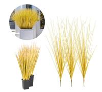 RHQFDM 12 Pièces Plantes d'automne Artificielles Décoration,Plantes Artificielles de Balcon Résistantes Aux UV,52cm Plantes Artificielles Plastique pour la Décoration de Vases Balcon et Jardin(Jaune)