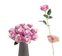 RHQFDM 12 Pièces Roses Artificielles,51cm Artificielles à Longue Tige Roses,Fleurs Artificielles Roses,Fausses Roses pour la Maison,Le Jardin et la Décoration de Mariage(Rose foncé)