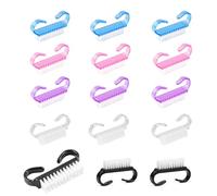 RHQFDM 15 Pièces Brosse à Ongles Brosse de Nettoyage des Ongles Brosse Ongles Plastique Brosse de Nettoyage pour Nail Art pour Nettoyer Les Salissures au Niveau des Doigts et des Orteils（5 Couleurs）