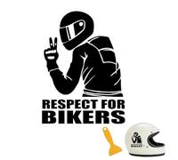 RHQFDM 3 pièces décoration Voiture Autocollant réfléchissant pour Les Motos Respect des Cyclistes Autocollant Voiture Respect for Cyclists Autocollant réfléchissant（Noir） avec grattoir en Plastique