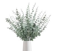 RHQFDM 30 Pièces Branches d'Eucalyptus Artificiel 38cm Plantes en Plastique Vertes Décoration Eucalyptus Branches Artificielles pour Les Mariages,Les Jardins,Les Décorations de Bureau（Dark Green）
