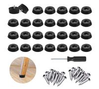 RHQFDM 30 Pièces Pieds en Caoutchouc Amortisseur butée Tampons en Caoutchouc avec vis Rond pour protéger Les Meubles de l'humidité et des Rayures sur Le Sol(25 * 23 * 9mm)