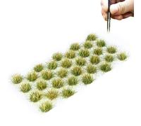 RHQFDM 32 PCS Modélisme Herbe Statique Tufts Statique Touffes d'herbe Modélisme Décoration Miniature pour Bricolage Chemin de Fer Paysage Gazon Artificiel Gazon Miniature Déco(Herbes d'hiver Cluster)