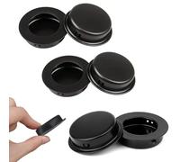 RHQFDM 6 pièces rondes poignées tirage encastrées poignées portes coulissantes cachées poignées tirage bouton encastré doigt tirage pour tiroirs armoires meubles personnalisés（noir）