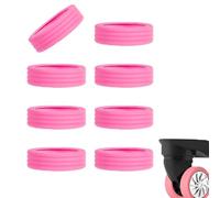 RHQFDM 8 Pièces Protection Roue Valise Housses de Roue Bagages en Silicone Bagages Couverture Roues de Valises Enjoliveurs Roues pour Bagages Absorbant Les Chocs et Réduisant Le Bruit(Rose)