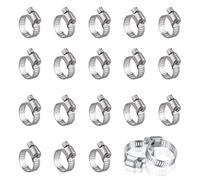 RHQFDM Collier de Serrage Inox 20 Pièces 16-25mm Réglable Résistant à la Rouille pour la Fixation des Tuyaux