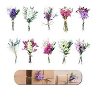 RHQFDM Lot de 10 petits bouquets de fleurs séchées - Décoration naturelle séchée - Pour bricolage, journal intime et album photo