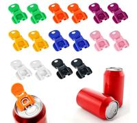 RHQFDM Lot de 16 Décapsuleurs de Canettes, Ouvre-Boîte Manuel à Levier en Plastique, Protège les Ongles, Anti-Fuite et Maintient le Gaz - Pour Cola, Bière, Soda (8 Couleurs)