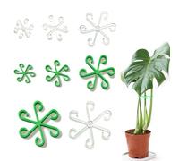 RHQFDM Lot de 20 supports de plantes - 4 tailles - Pour plantes d'intérieur - Roses et Monstera - Réutilisables - Pour plantes d'hortensia - Transparent et vert
