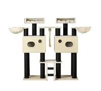 RHRQuality Arbre à Chat pour Grands Chats - Royal Cat Palace - 195 cm de Hauteur - avec poteaux en sisal Extra épais de 15 cm - Blackline Crème