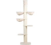 RHRQuality Krabpaal voor Grote katten - Maine Coon Tower Plus - 235 tot 255 cm Hoog - Met Extra Dikke 20 cm Sisalpalen - Crème