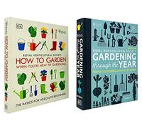 RHS Comment jardiner lorsque vous débutez dans le jardinage par la Royal Horticultural Society et RHS Gardening Through the Year par Ian Spence Ensemble de 2 livres