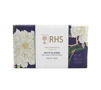 RHS Flower Show Barre de savon White Blooms aux notes de bergamote, de rose et de vanille, nettoie en douceur et laisse la peau doucement parfumée - 200 g