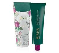 RHS Rewild Crème pour les mains à la rhubarbe sauvage et à la menthe, crème hydratante à absorption rapide avec notes de jasmin, rose et bois blanc, laisse la peau douce, lisse et légèrement parfumée