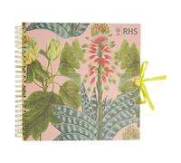 RHS The Royal Horticultural Society Album de scrapbooking à spirales avec couverture rigide, 40 pages, papier blanc, succulentes, 30,5 x 30,5 cm, multicolore, avec fermeture ruban assortie et fils de