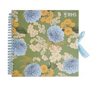 RHS The Royal Horticultural Society Album de scrapbooking à spirales avec couverture rigide, 40 pages, papier blanc, Edwards, 30,5 x 30,5 cm, multicolore, avec ruban de fermeture assorti et fils de