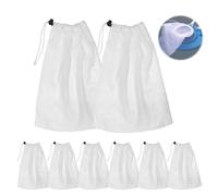 Rhsemi Lot de 8 Sacs de Collecte de Rechange en Filet,Sacs d'aspirateur pour Sol,Sac en Filet,avec Cordon de Serrage et Fermeture pour Le Nettoyage des Feuilles de Piscine, UWW001, Blanc.