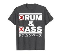 Rhum and Ass Drôle Batterie et Basse T-Shirt, Homme, Chiné Foncé, M