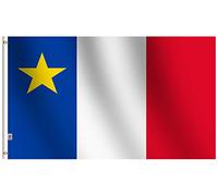Rhungift Drapeau Acadia 0,9 x 1,5 m, toile et double couture - Œillets en laiton pour un affichage facile, couleurs vives et résistant aux UV - Drapeaux nautiques acadiens