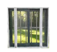RHVOVNVOM 1pc Largeur 60-90cm Double Fermeture éclair Blanc Ouverture latérale moustiquaire fenêtre, Amovible Auto-adhésif sur perforé intérieur spécifique(White-Width 90cm,Height120cm)