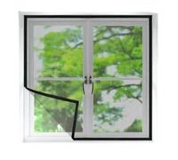 RHVOVNVOM Écran Anti-Moustique Invisible for fenêtre, Largeur 140-170cm, avec Maille Noire, Bande adhésive Non perforée à Boucle, 1 pièce(Black-Width 140cm,Height 190cm)