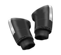 RHyikxuhp Manchons de Guidon Moto en Polaire Polyester | Noir 42x23cm Ouverture 17-24cm Conduite hivernale : Ion vent et eau, polaire, réflecteur