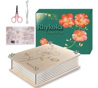 Rhykoka Presse à fleurs professionnelle, 8 couches de 16 x 21 cm, kit de presse à fleurs en bois pour enfants et adultes avec instructions claires, joli cadeau pour les amateurs de fleurs séchées