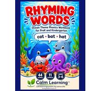 Rhyming Words Workbook for Kids: Ocean Theme Phonics Activities for PreK and Kindergarten, Ages 3 to 6, Recognize and Write 44 Rhyming Words Across 11 Word Families