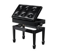 Rhymo Tabouret Piano avec Hauteur réglable et Rangement intégré, Banc de Piano avec Mousse à mémoire de Forme, revêtement en Bois de chêne et Cuir PU, capacité de Charge 420 IB