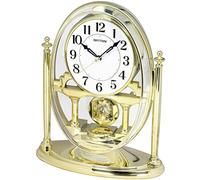 RHYTHM 7609/9 Horloge Murale à Quartz avec Pendule et boîtier doré