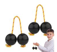 Rhythm African Shaker, African Rattle Shaker Kashaka Musical Instrument | Lot de 2 paires de balles rythmiques doubles en ABS pour les amateurs de débutants