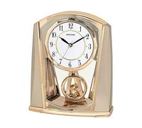 RHYTHM Horloge de cheminée contemporaine avec pendule oscillant et cadran facile à lire Doré Champagne 4RP772WR13