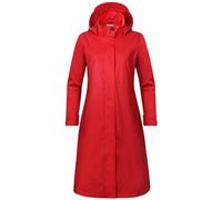 rhythm of the rain Veste de Pluie Femme Imperméable Longue Parka Manteau Imperméable à Capuche Zippé PU Pluie Imperméable Femme Coupe Vent, rouge, 40
