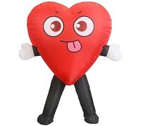 RHYTHMARTS Costume Gonflable Cœur D'amour Rouge Déguisements Gonflable Costumes Gonflables Rouges Costume de Mascotte Adulte pour Valentins