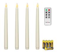 Rhytsing Lot de 4 Bougies Chandelier Led Ivoire Télécommandes pour Noël H 27.5cm