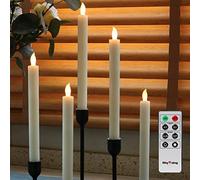 Rhytsing Lot de 5 Bougies Chandelier Ivoire Led Télécommandes pour Noël H25 cm