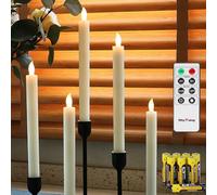 Rhytsing Lot de 5 Bougies Chandelier Ivoire Led Télécommandes pour Noël H25 cm