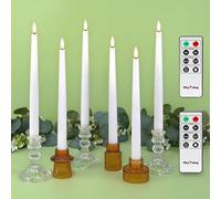 Rhytsing Lot de 6 Bougies Chandelier Led Blanche avec 2 Télécommandes pour Noël - H29 cm