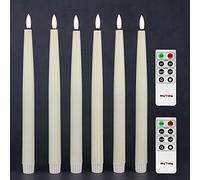 Rhytsing Lot de 6 Bougies Chandelier Led Ivorie avec 2 Télécommandes pour Noël - H29 cm