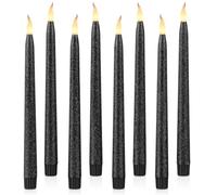 Rhytsing Lot de 8 Bougies Chandelier Led Noire 6H minuteur pour Halloween H 28cm