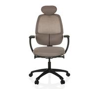 hjh OFFICE Chaise de Bureau Ergonomique RI-Cover Chaise pivotante avec Appui-lordose réglable, Dossier Respirant, Gris