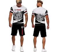 RIAAJ Dragon T-shirt imprimé 3D Survêtement pour homme et short de sport, a6, XL