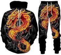 RIAAJ Lot de 2 survêtements pour homme - Impression 3D - Punk Rock - Sweat à capuche - Pantalon de jogging décontracté - Survêtements de sport, a6, S