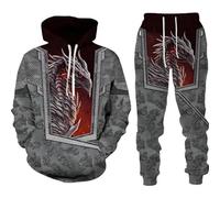RIAAJ Sweat à capuche pour homme avec motif dragon chinois imprimé en 3D - Pull ample - Dragon chinois - T-shirt de sport - Jogging - Ensemble de sport, F9, M