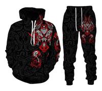 RIAAJ Sweat à capuche pour hommes avec dragon chinois imprimé 3D Pull ample Dragon chinois Sport T-shirt Jogging Ensemble de sport (F6,4XL)