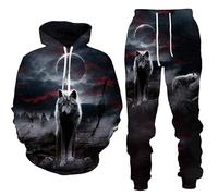 RIAAJ wolf Survêtement de sport pour homme - Pantalon de sport - Pantalon de sport - Sweat à capuche - Survêtement de loisirs - Avec lions - Motif tigre, a3, L