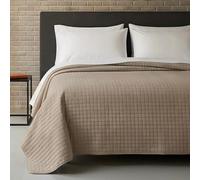 Riad Arredo Couette pour lit double, couleur unie, printemps d'été, 250 x 250 cm, matelassée légère, en microfibre douce et moelleuse, 100 g/m², beige